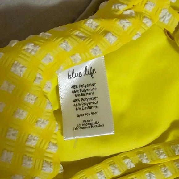 Urban Outfitters Blue Life Zippered-Up One-Piece Swimsuit Yellow - Picture 9 of 11